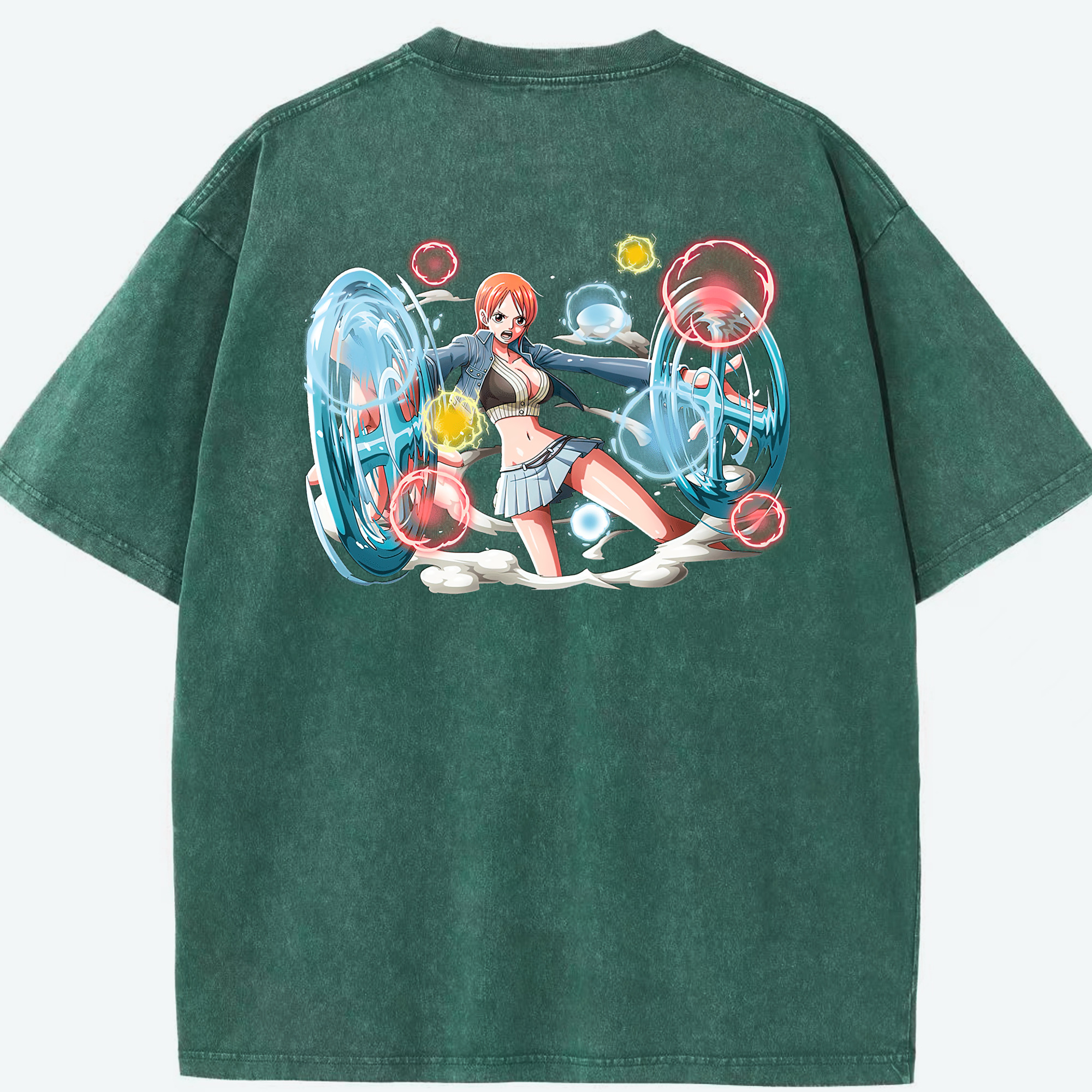ワンピース ナミ ONE PIECE Nami 綿100% ヴィンテージ風 半袖Tシャツ（背面プリント）